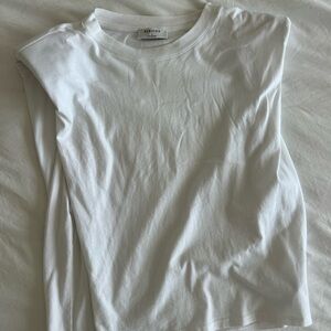 Babaton shoulder pad tee white size s
